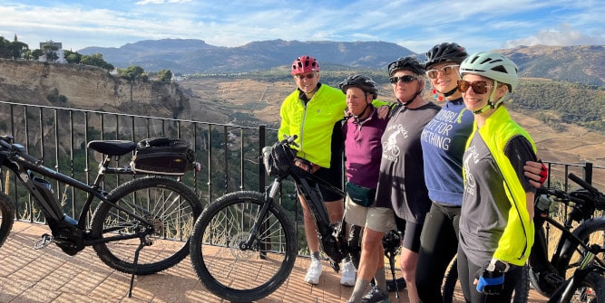 Ladies group bike tour on electric bikes in Spain
