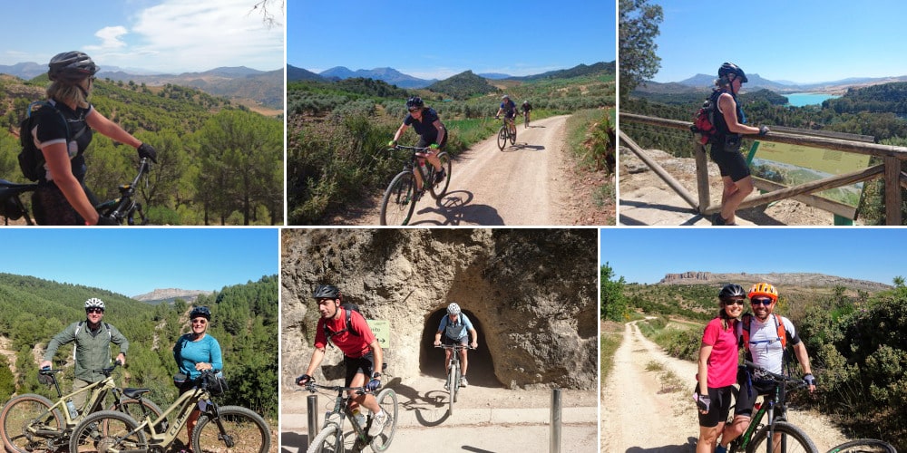 Mountain biking to the lakes of Malaga in Spain