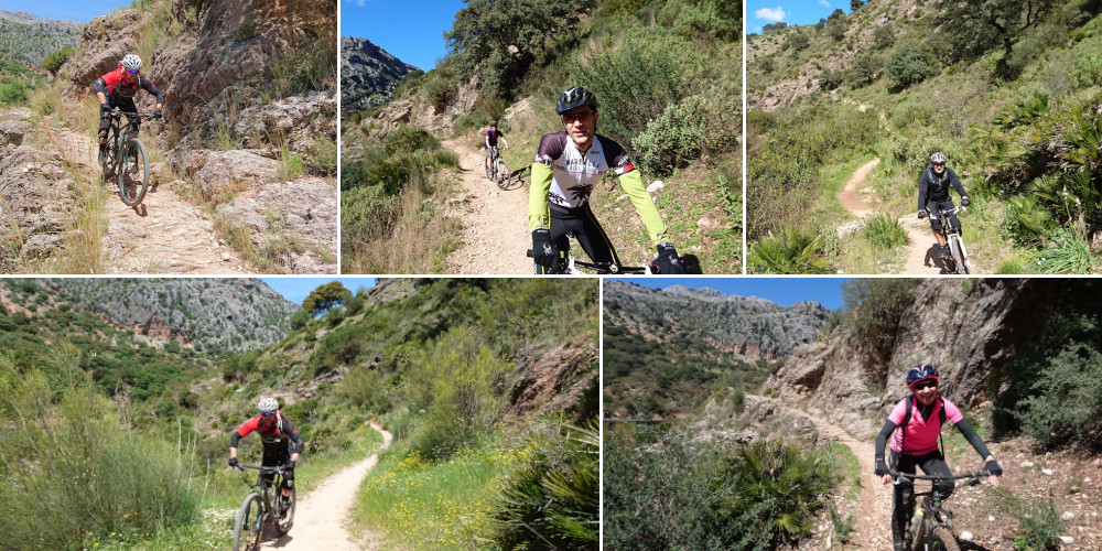 mountain biking along the rio guadiaro in southern spain