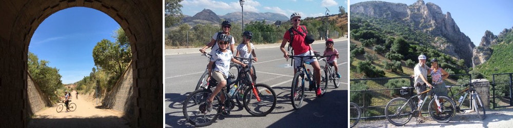 cycling along the via verde de la sierra near Ronda Spain