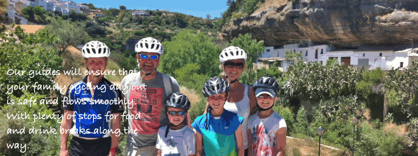 Family cycling days on mountain bikes and easy family cycling in Ronda Andalucia