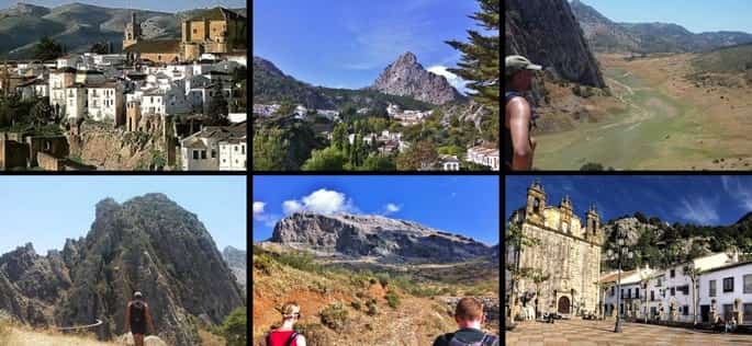 collage for serrania de ronda hiking tour