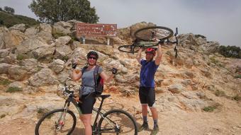 riding over las palomas pass on day 5 of bike tour in spain