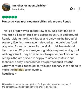 Mountain bike holiday spain review