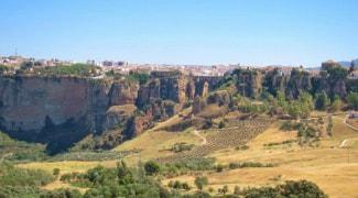 Hiking views of Ronda cliffs in Andalucia Spain