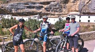 mtb riding from ronda to setenil de las bodegas in andalucia, spain