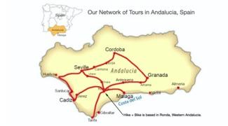 customised cycling tours in spain map