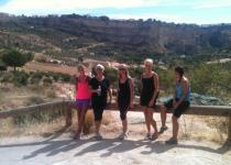 Taking a breather, Ronda on top of the gorge in the background