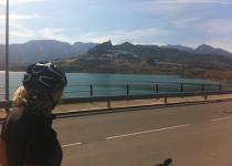 View back to Zahara from the dam Zahara lake