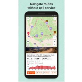 Navigation app with cycling and MTB routes in Spain