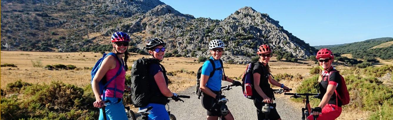 women only mtb holiday riding in grazalema natural park spain
