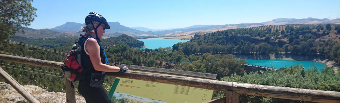 spain mtb tour rider in el chorro andalucia