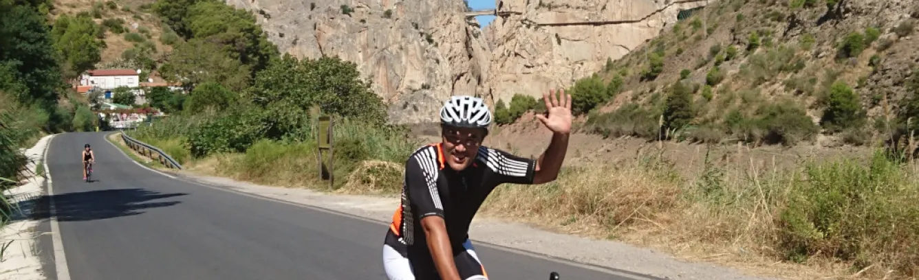 Road cycling el Chorro in Spain